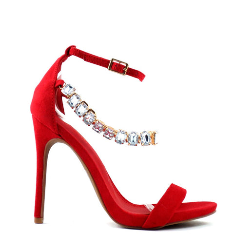 Roxanne Rhinestone Bow Heels (Red) – Cleo Centric